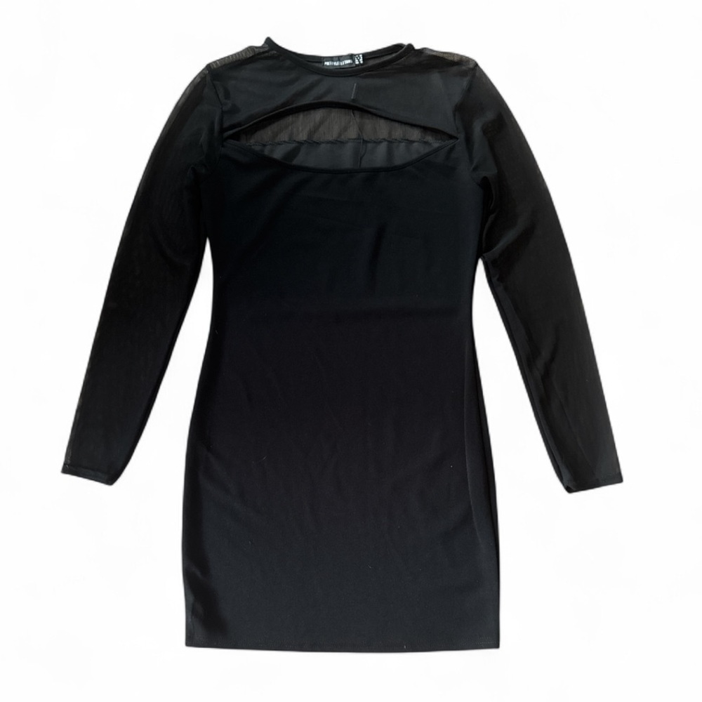 PrettyLittleThing Black Long Sleeve Dress, women's size 8 - Picture 1 of 7